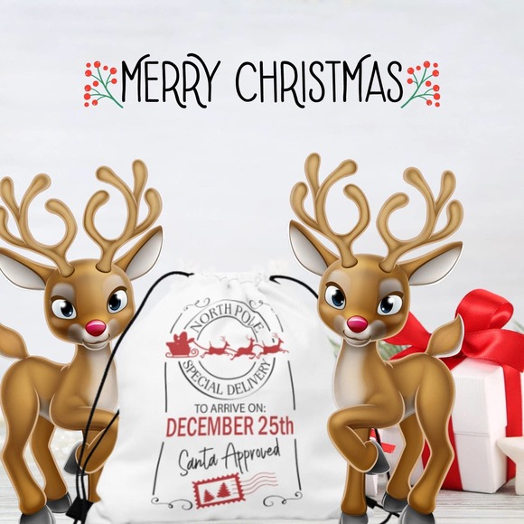 Santa Sack, Santa Delivery Sack, Christmas gift bag, Christmas gift bag for kids - Picture 2 of 7